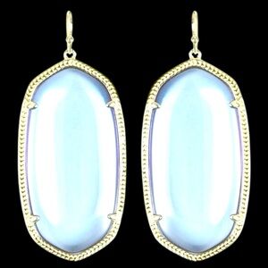 Kendra Scott Danielle Gold Earrings in Light Blue Quartz - Rare!